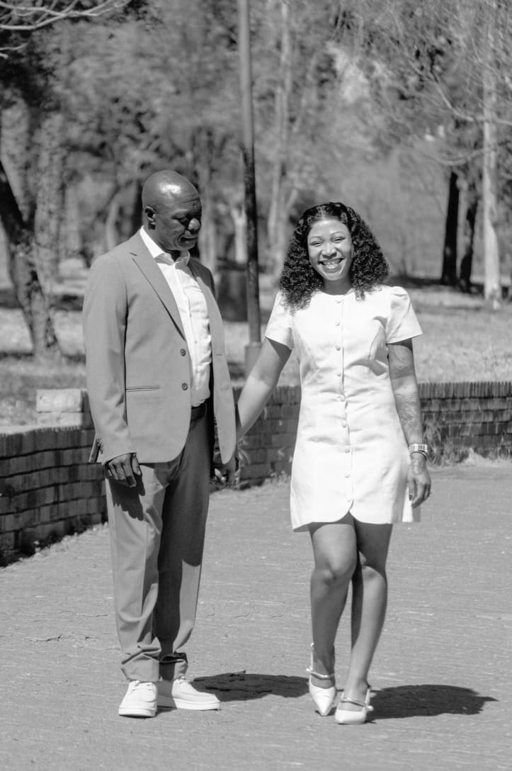 Sipho and Paballo walking together